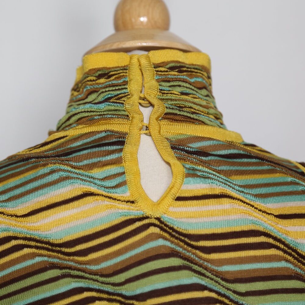 GORGEOUS MISSONI MADE IN ITALY MIDI SLEEVELESS Turtleneck KNIT DRESS EUC SIZE 40 - Picture 4 of 6